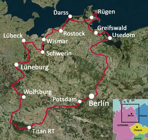 El mapa del nostre itinerari en moto pelr Alemanya