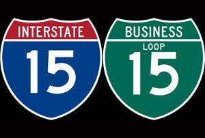 Les senyals de carreteres intraestatals i business loops