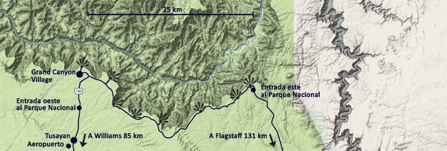Orgganitza la teva visita amb el mapa del Parc Nacional del Gran Canyó