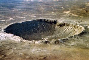 El cràter de meteorit a Arizona, en la seva forma únic en el món sencer